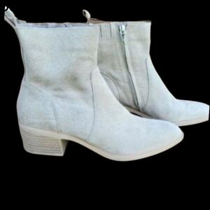 Dolce Vita Bryson Leather Suede Ankle Bootie Western Boot Tan Beige Shoe Women 8
